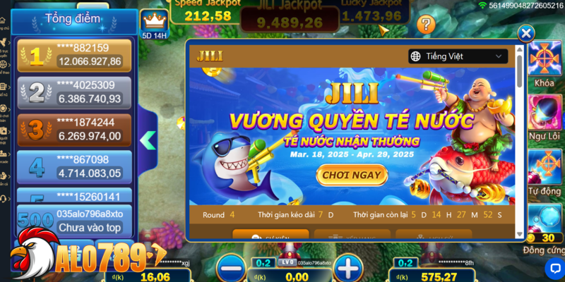 bắn cá alo789 kết hợp giải trí đổi thưởng